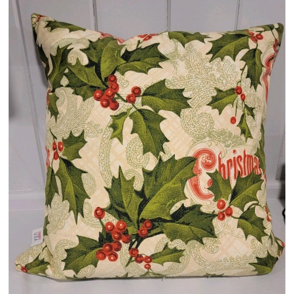 Christmas Newport Layton Home Fashion Holly Throw Pillow USA